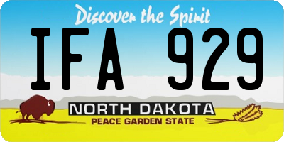 ND license plate IFA929