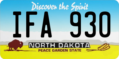 ND license plate IFA930