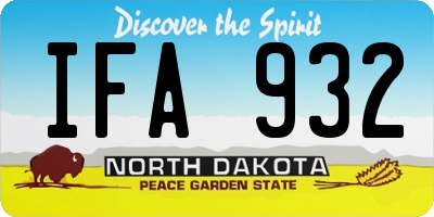ND license plate IFA932