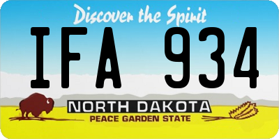ND license plate IFA934