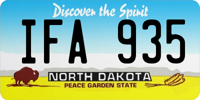 ND license plate IFA935