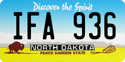 ND license plate IFA936