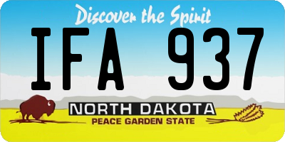 ND license plate IFA937