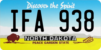 ND license plate IFA938