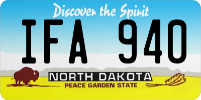 ND license plate IFA940