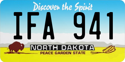 ND license plate IFA941
