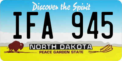 ND license plate IFA945
