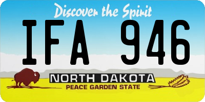 ND license plate IFA946