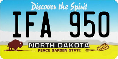 ND license plate IFA950