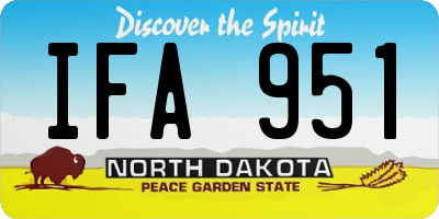 ND license plate IFA951