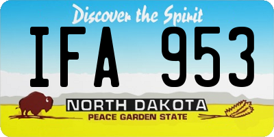 ND license plate IFA953