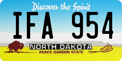 ND license plate IFA954