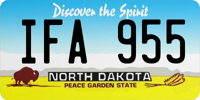 ND license plate IFA955