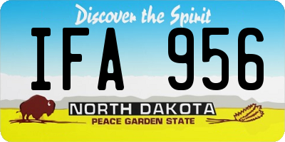 ND license plate IFA956