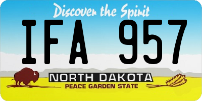 ND license plate IFA957