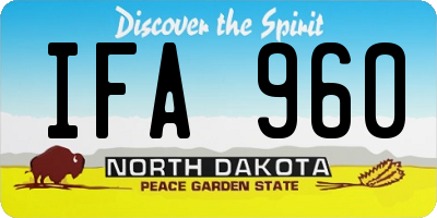 ND license plate IFA960