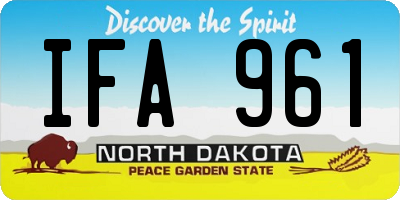 ND license plate IFA961