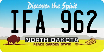 ND license plate IFA962