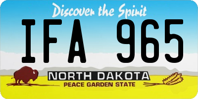 ND license plate IFA965