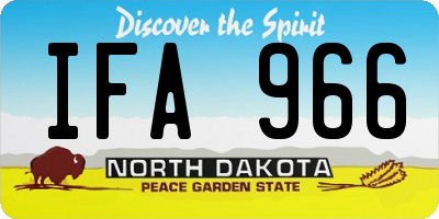 ND license plate IFA966