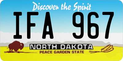ND license plate IFA967