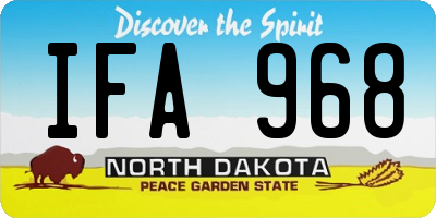 ND license plate IFA968