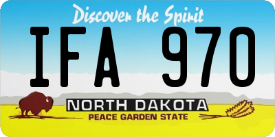 ND license plate IFA970
