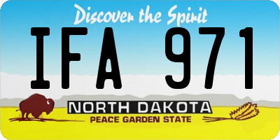 ND license plate IFA971