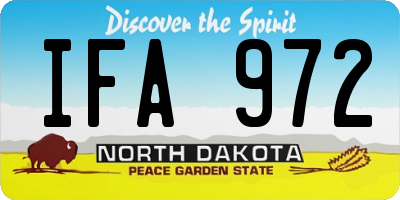 ND license plate IFA972