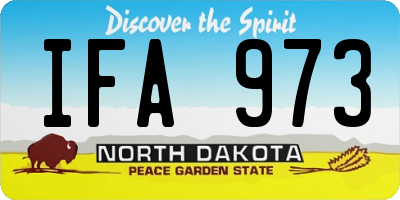 ND license plate IFA973