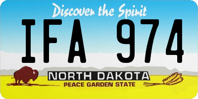 ND license plate IFA974