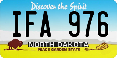 ND license plate IFA976