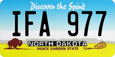 ND license plate IFA977