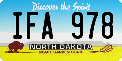 ND license plate IFA978