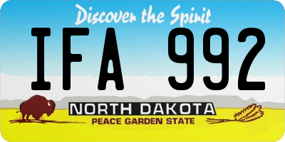 ND license plate IFA992