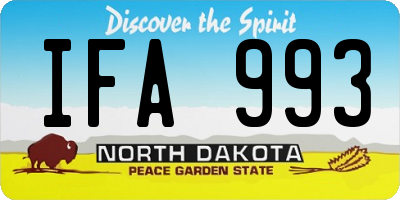 ND license plate IFA993