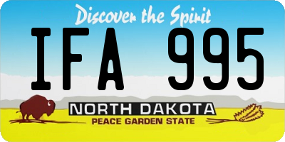 ND license plate IFA995