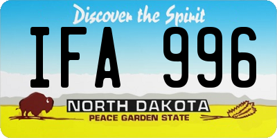 ND license plate IFA996
