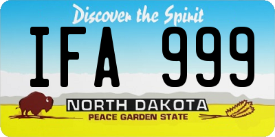 ND license plate IFA999