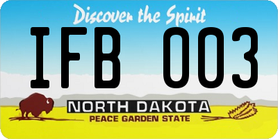 ND license plate IFB003