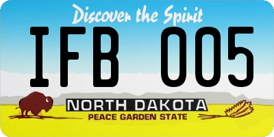 ND license plate IFB005