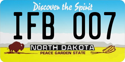 ND license plate IFB007