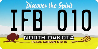ND license plate IFB010