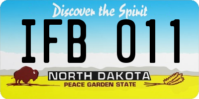 ND license plate IFB011