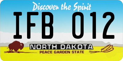 ND license plate IFB012