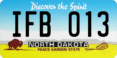ND license plate IFB013