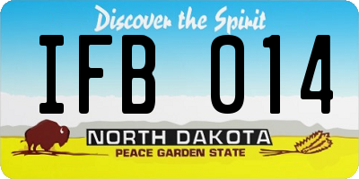 ND license plate IFB014