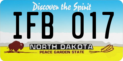 ND license plate IFB017