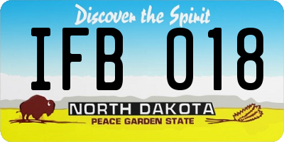 ND license plate IFB018