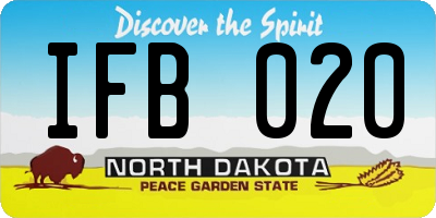 ND license plate IFB020